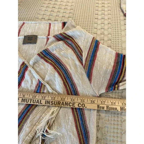 Sweet N Sinful Cardigan Striped Lightweight Distressed Southwest Look Sz Small - Picture 10 of 11